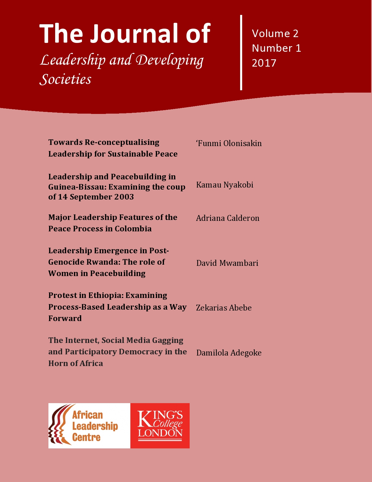 The Journal of Leadership and Developing Societies Volume 2, Number 1 2017